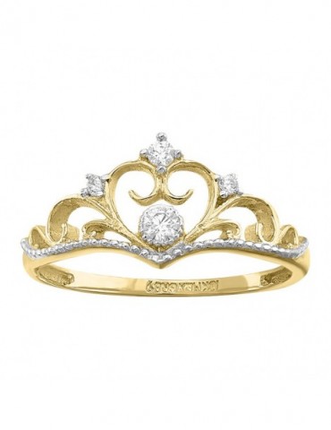 ANILLO CORONA CON CORAZON Y...